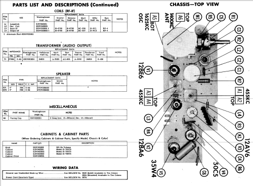 H-705T5 Ch= V-2398-1; Westinghouse El. & (ID = 541586) Radio