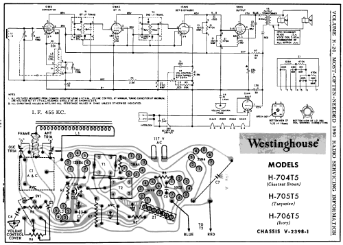 H-706T5 Ch= V-2398-1; Westinghouse El. & (ID = 186234) Radio