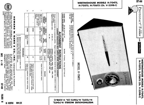 H-706T5 Ch= V-2398-1; Westinghouse El. & (ID = 541589) Radio