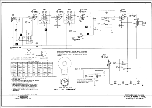 H-708T5 Ch= V-2398-2; Westinghouse El. & (ID = 545867) Radio