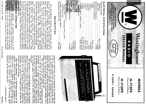 H-712P9 Ch= V-2399-1; Westinghouse El. & (ID = 1198667) Radio