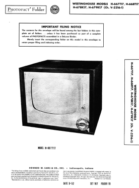 H-715K21 Ch= V-2217-3; Westinghouse El. & (ID = 3110555) Television