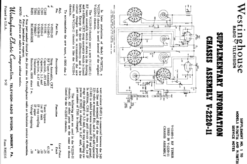 H-718K20 Ch= V-2220-2; Westinghouse El. & (ID = 1222134) Televisión