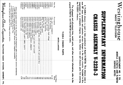 H-718K20 Ch= V-2220-4; Westinghouse El. & (ID = 1222157) Fernseh-E