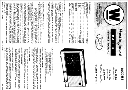 H-719T5 Ch= V-2401-1; Westinghouse El. & (ID = 1201888) Radio