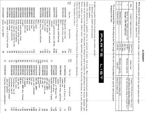 H-721L5 Ch= V-2401-3; Westinghouse El. & (ID = 1198715) Radio