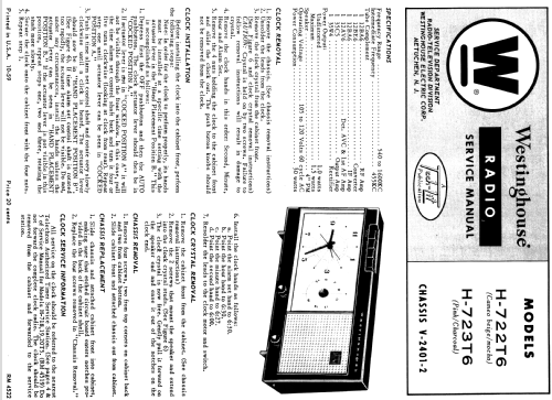 H-722T6 Ch= V-2401-2; Westinghouse El. & (ID = 1198724) Radio