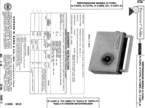 H-725P6 Ch= V-2397-3; Westinghouse El. & (ID = 562361) Radio