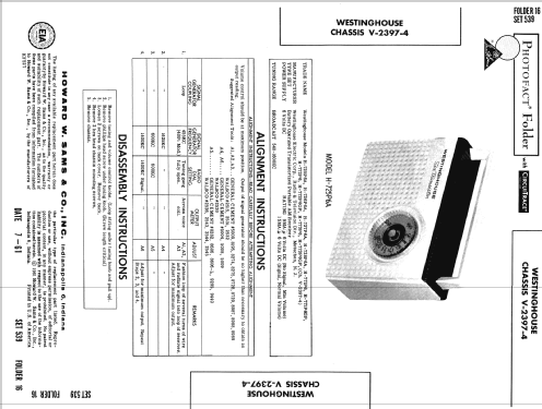 H-725P6A Ch= V-2397-4; Westinghouse El. & (ID = 960289) Radio