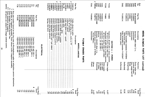 H-730C21 Ch= V-2218-11 V-2180-9; Westinghouse El. & (ID = 1223958) TV-Radio