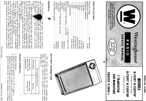 H-732P7GP Ch= V-2403-1; Westinghouse El. & (ID = 1198769) Radio