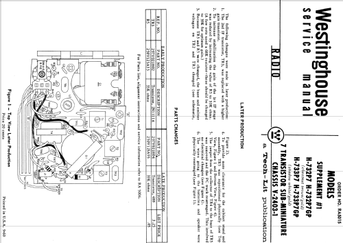 H-732P7GP Ch= V-2403-1; Westinghouse El. & (ID = 1198771) Radio