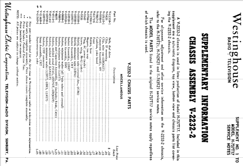H-737T17 Ch= V-2232-2; Westinghouse El. & (ID = 1227396) Television