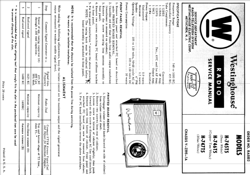 H-745T5 Ch= V-2395-1A; Westinghouse El. & (ID = 1198900) Radio