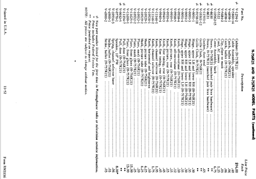 H-756K21 Ch= V-2217-4; Westinghouse El. & (ID = 1226367) Televisore