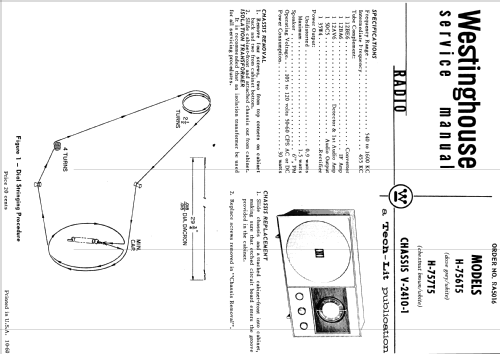 H-756T5 Ch= V-2410-1; Westinghouse El. & (ID = 1199304) Radio