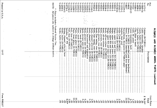 H-759K21 Ch= V-2217-5; Westinghouse El. & (ID = 1226547) Television