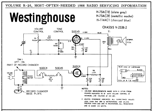 H-75AC1E Ch= V-2538-2; Westinghouse El. & (ID = 201920) R-Player