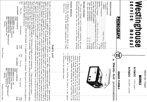 H-75AC2C Ch= V-2508-5; Westinghouse El. & (ID = 1208229) Sonido-V