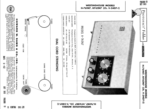 H-761N7 Ch= V-2407-1; Westinghouse El. & (ID = 515279) Radio