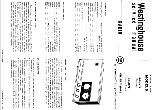 H-761N7A Ch= V-2407-3; Westinghouse El. & (ID = 1199859) Radio