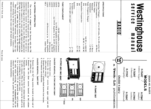 H-764N7 Ch= V-2407-2; Westinghouse El. & (ID = 1199915) Radio