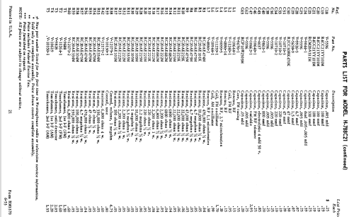 H-788C21 Ch= V-2249-4 V-2180-12; Westinghouse El. & (ID = 1258482) TV Radio