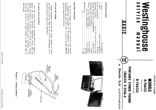 H-78ACS1 Ch= V-2506-6; Westinghouse El. & (ID = 1200425) R-Player