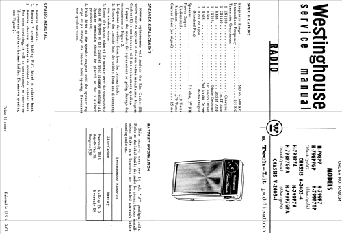 H-798P7 Ch= V-2403-4; Westinghouse El. & (ID = 1200686) Radio