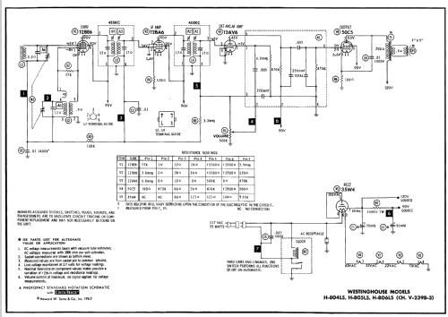 H-805L5 Ch= V-2398-3; Westinghouse El. & (ID = 512107) Radio