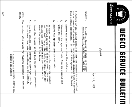 H-827T21 Ch= V-2263-13; Westinghouse El. & (ID = 1271020) Televisore