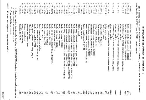 H-828T21 Ch= V-2263-14; Westinghouse El. & (ID = 1271793) Television