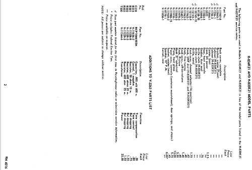 H-834KU21 Ch= V-2273-222; Westinghouse El. & (ID = 1289712) Television