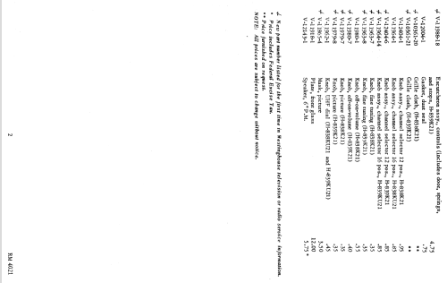 H-839KU21 Ch= V-2273-122; Westinghouse El. & (ID = 1286118) Television