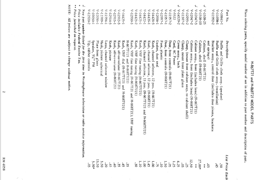 H-868T21 Ch= V-2313; Westinghouse El. & (ID = 1336062) Television