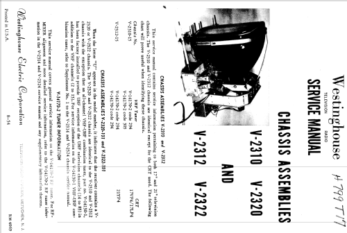 H-868TU21 Ch= V-2322; Westinghouse El. & (ID = 1336097) Televisión