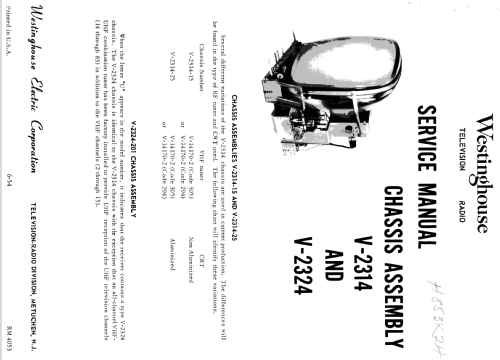 H-875TU24 Ch= V-2324; Westinghouse El. & (ID = 1340869) Televisión