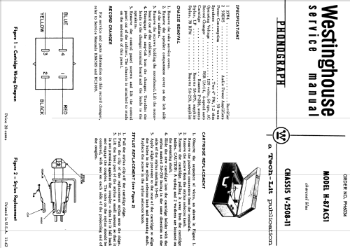 H-87ACS1 Ch= V-2508-11; Westinghouse El. & (ID = 1202063) Enrég.-R