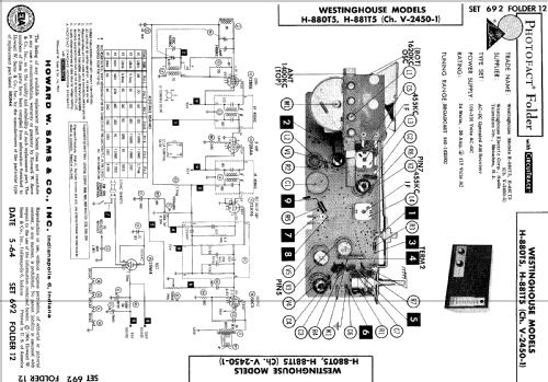 H-880T5 Ch= V-2450-1; Westinghouse El. & (ID = 512084) Radio