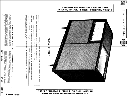 HF-106DP Ch= V-2501-1; Westinghouse El. & (ID = 776739) Ton-Bild