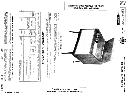 HR-112AN Ch= V-2503-1; Westinghouse El. & (ID = 730584) Radio