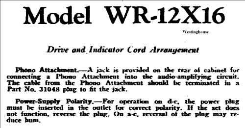 WR-12X16; Westinghouse El. & (ID = 582949) Radio