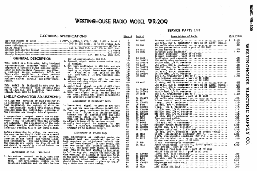 WR-209 ; Westinghouse El. & (ID = 575348) Radio