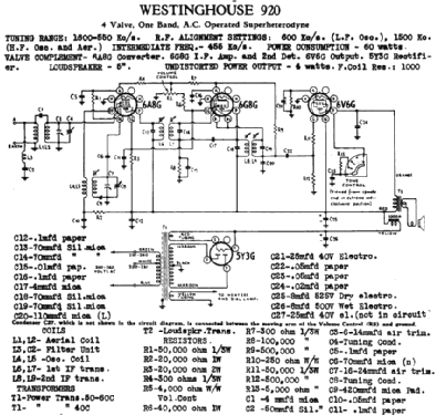 920 ; Westinghouse brand, (ID = 1615425) Radio