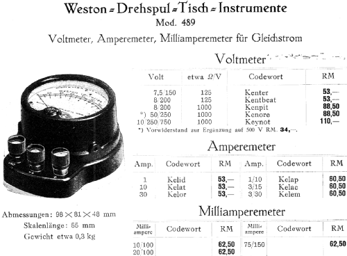 489; Weston Electrical (ID = 814116) Equipment