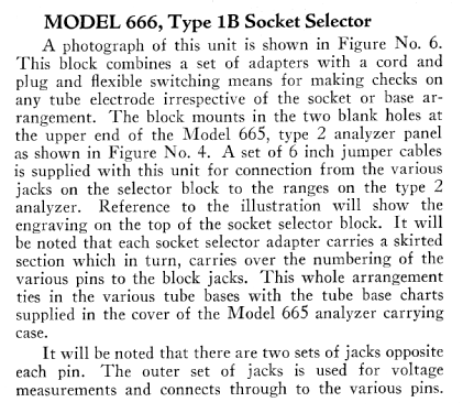Socket Selector Unit 666; Weston Electrical (ID = 2063974) Ausrüstung