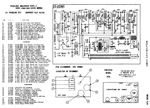 6J4 Chassis Only ; Wilcox-Gay Corp.; (ID = 702287) Radio