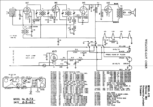 A73 Ch= 9E5; Wilcox-Gay Corp.; (ID = 697536) Radio