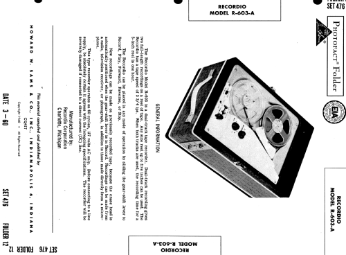 R-603-A Recordio ; Wilcox-Gay Corp.; (ID = 545957) R-Player