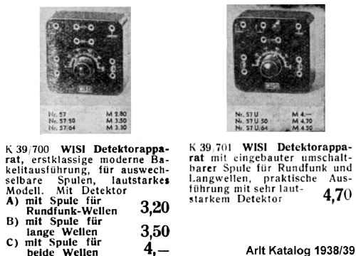 Detektor-Empfänger 57; Wisi Wilh. Sihn; (ID = 1577509) Galena